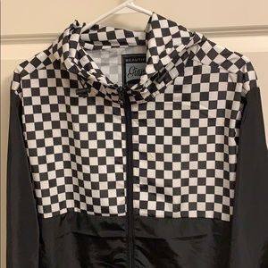 Checkered Zip Up Windbreaker